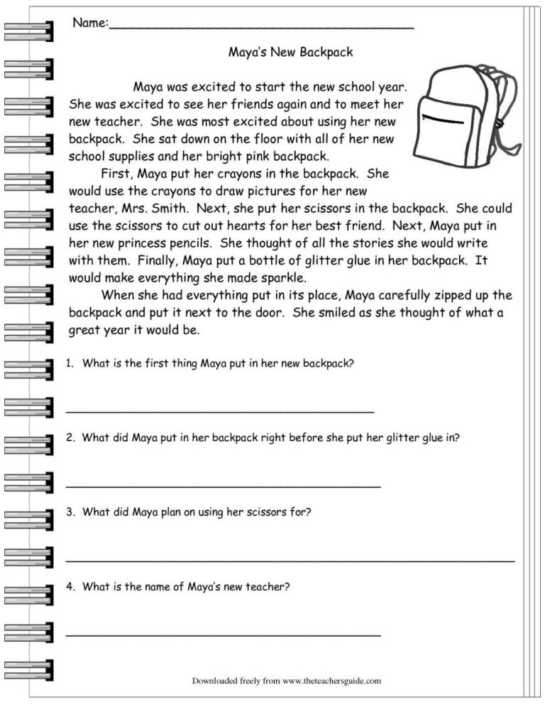 4th Grade Super Teacher Worksheets Reading Comprehension