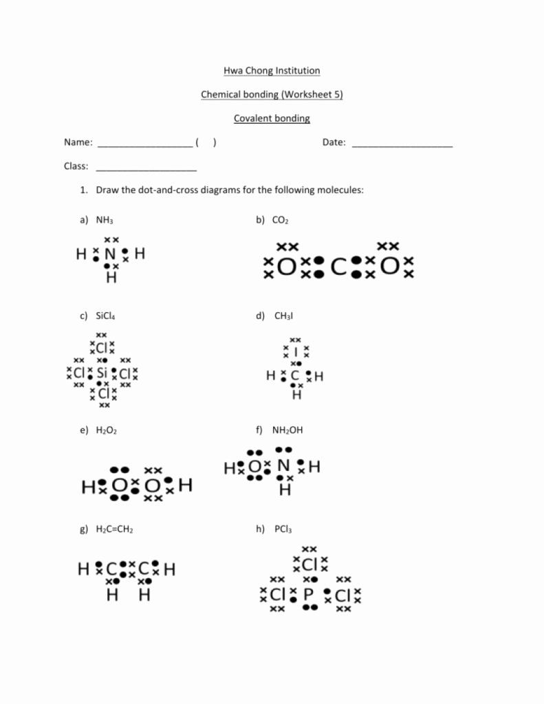 Key Covalent Bonding Worksheet Answers