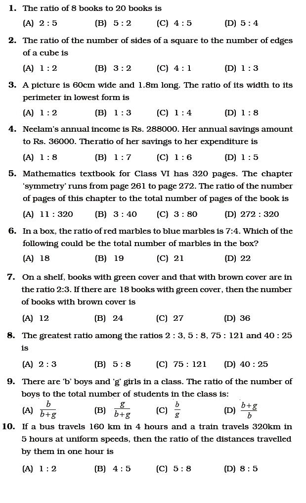 Grade 6 Proportions Worksheet Answers