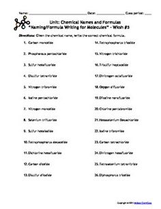 Naming Ionic Compounds Practice Worksheet Answer Key