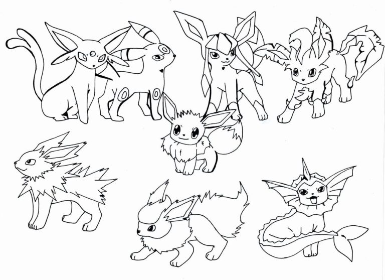 Incredible Pokemon Coloring Pages Eevee Evolutions Ideas