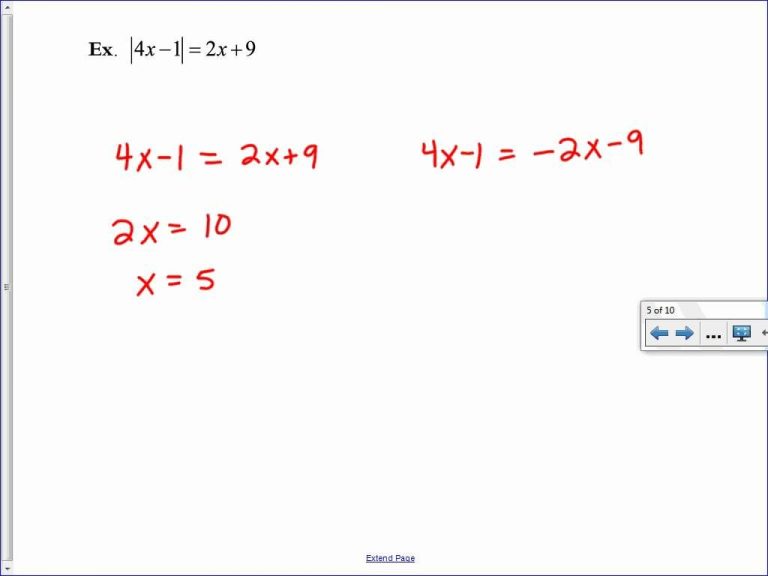 Absolute Value Equations And Inequalities Worksheet Answer Key