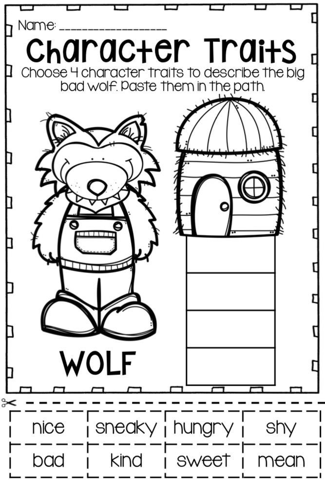 Kindergarten Character Feelings Worksheet