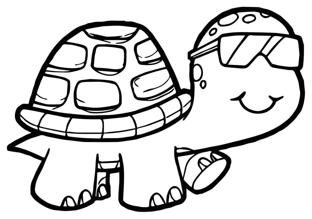 Cool Turtle Coloring Pages Easy References
