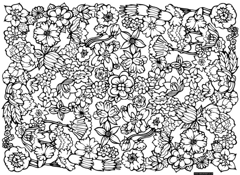 Incredible Coloring Pages Flowers Hard References