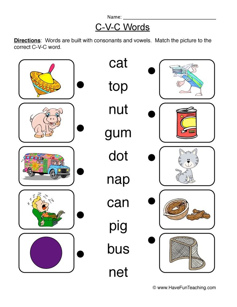 Cool Cvc Worksheets For Kindergarten Reading Ideas