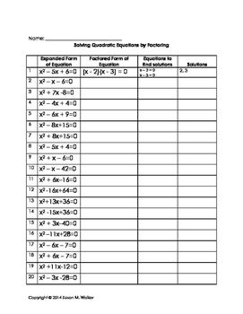 Factoring Box Method Worksheet Pdf