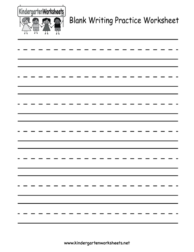Blank Writing Practice Sheets For Kindergarten