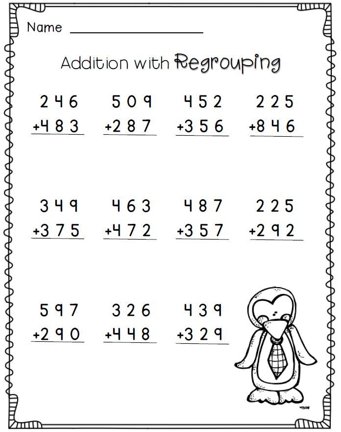 3 Digit Addition Problems With Regrouping