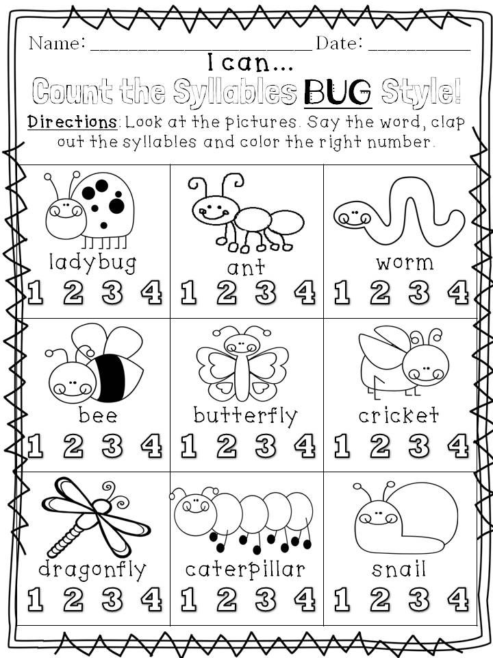 Review Of Counting Syllables Worksheet Kindergarten Ideas