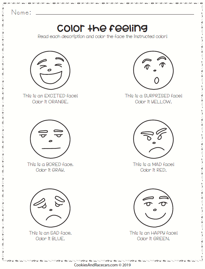 Feelings Worksheets For Preschoolers
