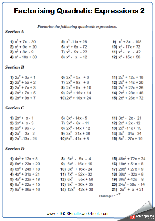 Year 8 Ratio Worksheets With Answers