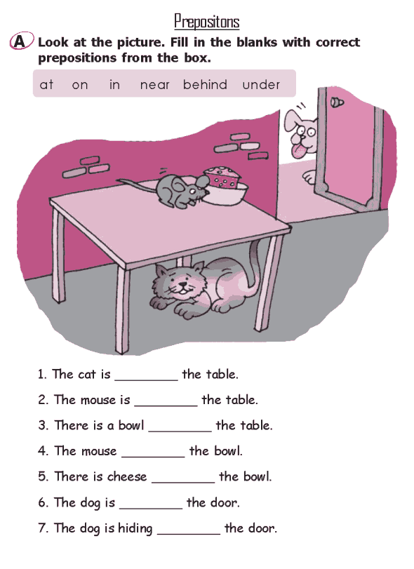 English Grammar Worksheets Prepositions Grade 2