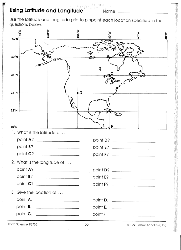 7th Grade Free Printable Latitude And Longitude Worksheets