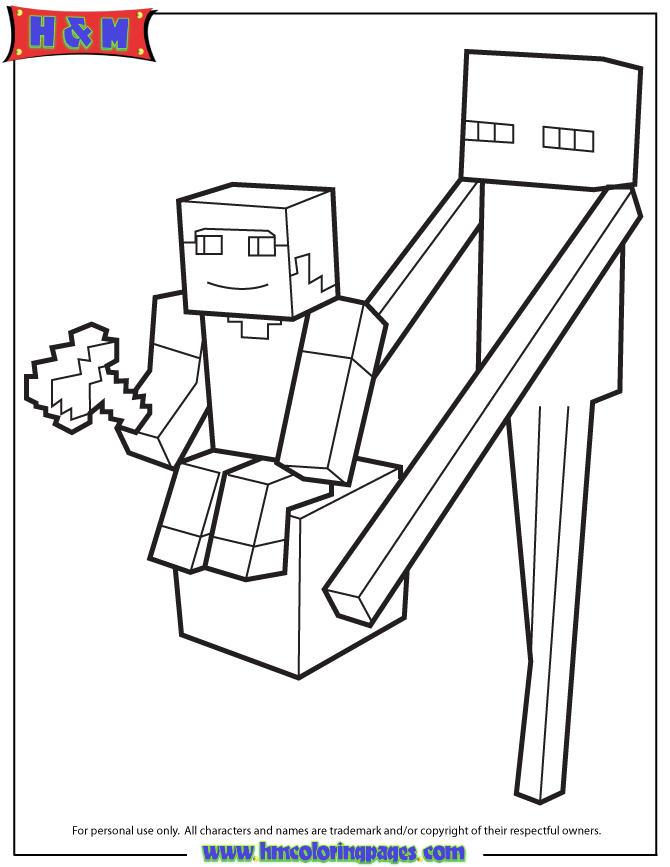 +13 Minecraft Coloring Pages Enderman 2022
