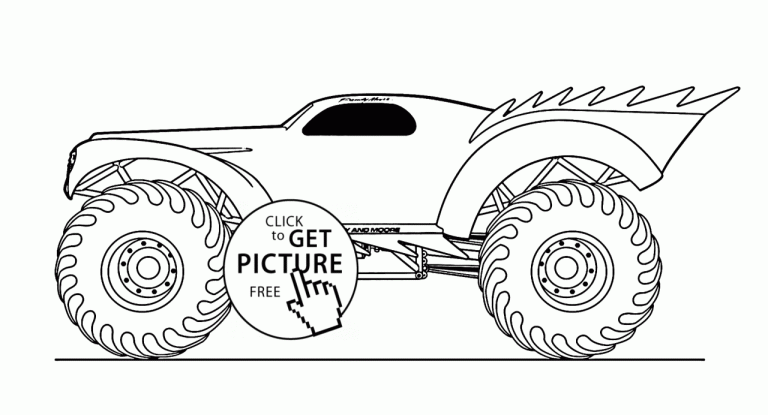 List Of Monster Truck Coloring Pages For Toddlers Ideas