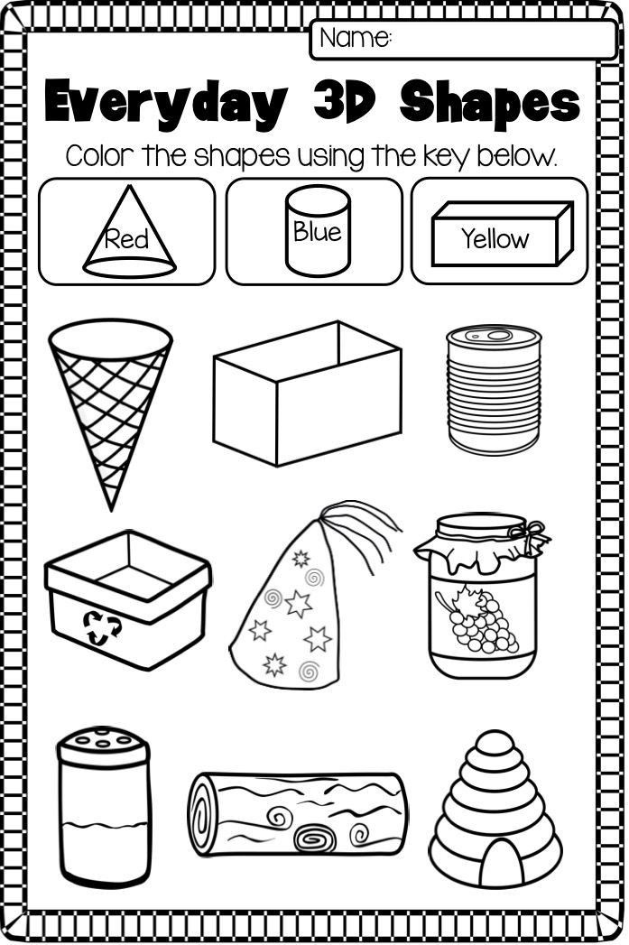 List Of Comparing 2D And 3D Shapes Kindergarten Worksheets References