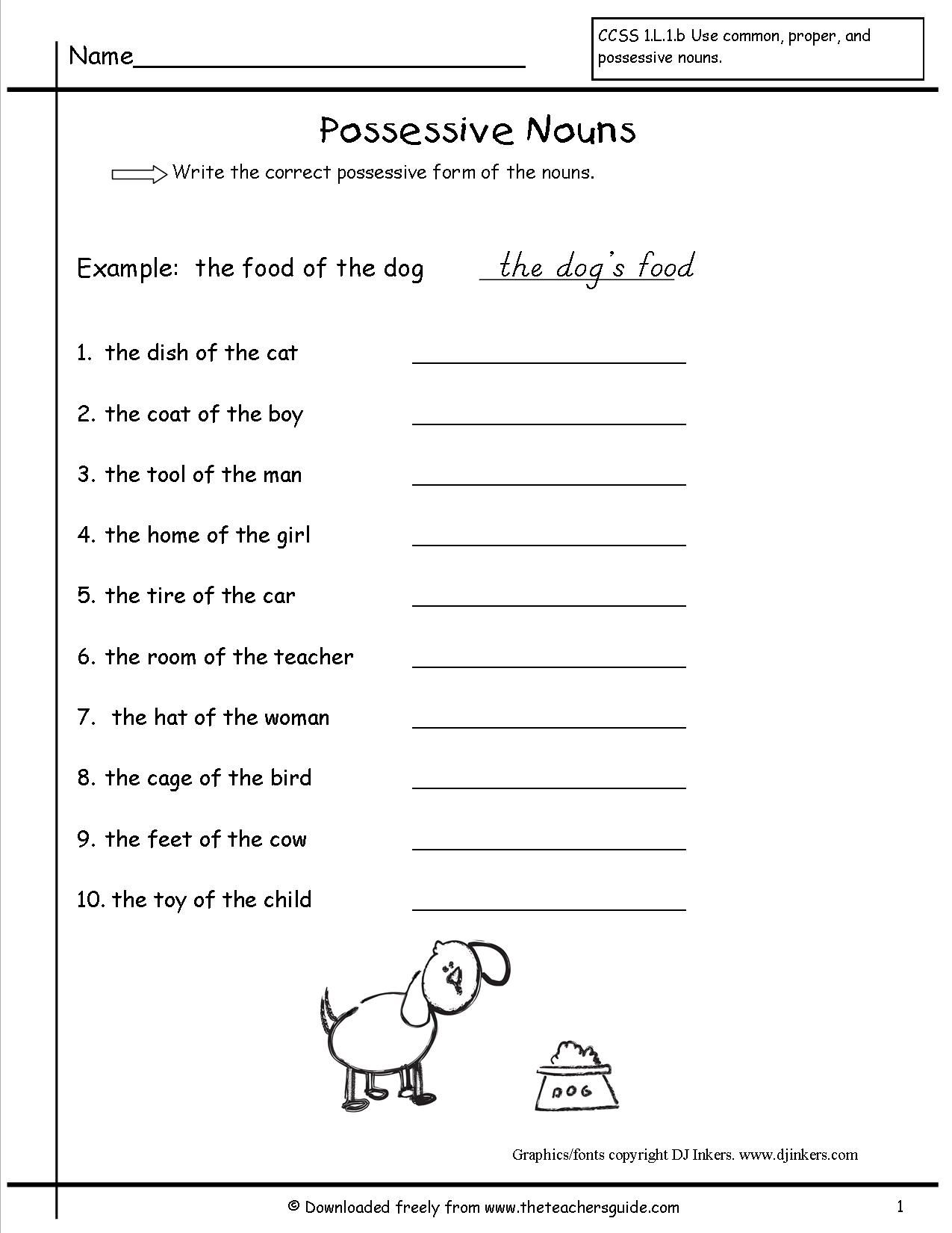 2nd Grade Possessive Nouns Worksheets For Grade 2
