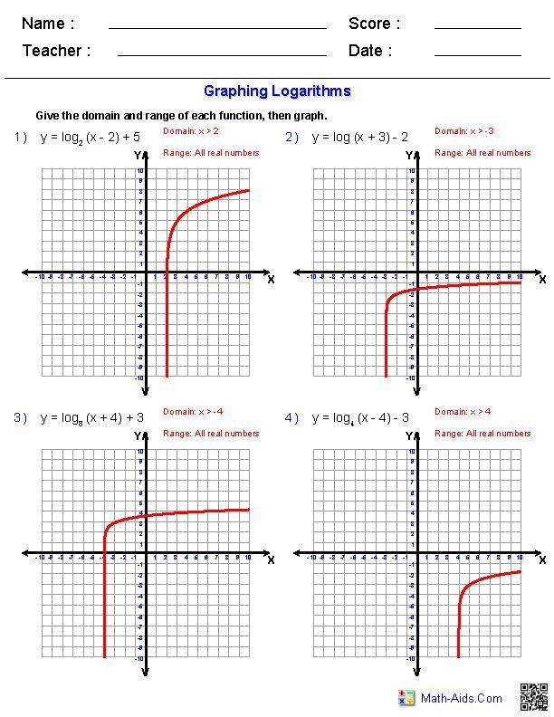 Answer Key Graphing Quadratic Functions Worksheet Answers Algebra 2