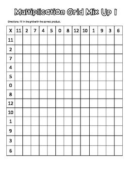 Printable Times Table Grid Blank Mixed