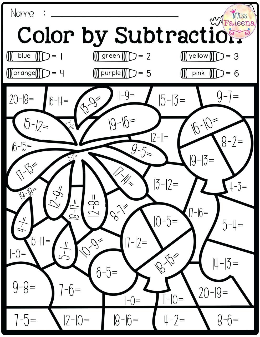 Famous Addition Coloring Worksheets Printable Ideas
