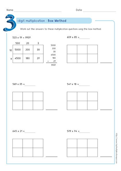 2 Digit By 2 Digit Multiplication Partial Products Worksheets Pdf