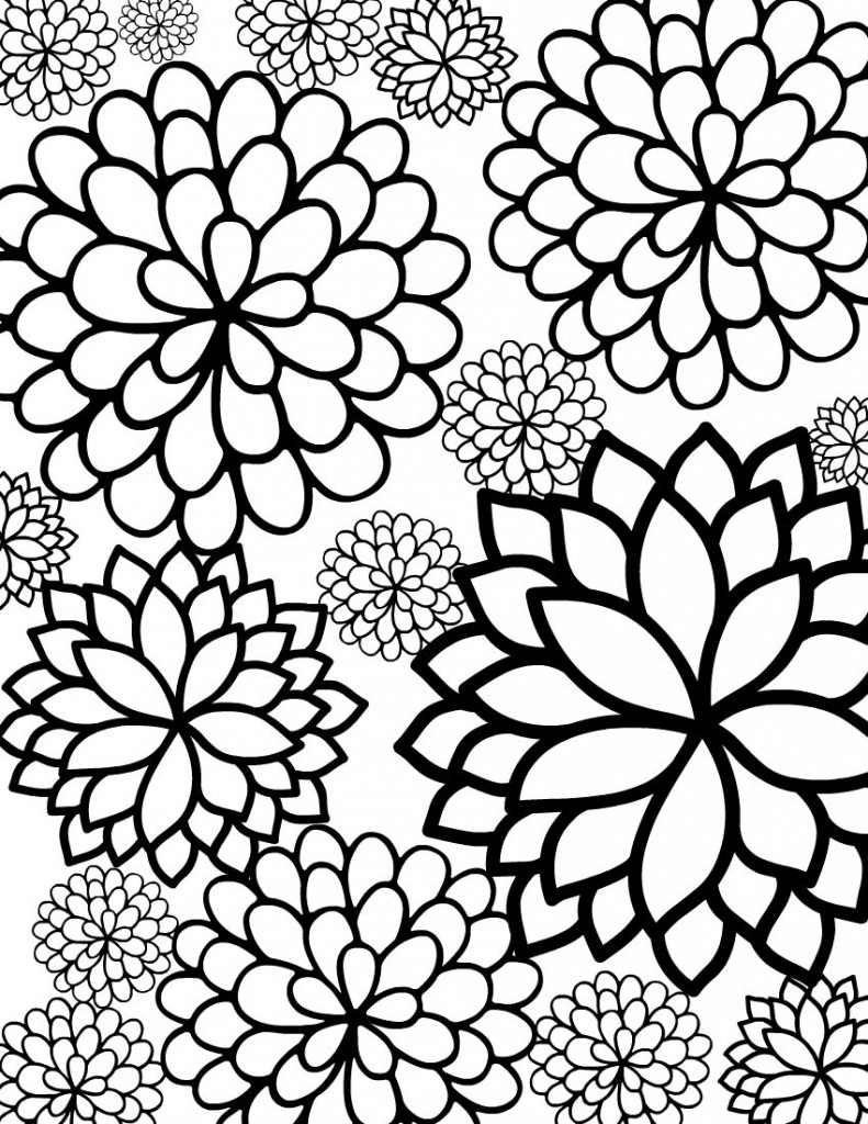 Cool Flower Coloring Pages Simple References