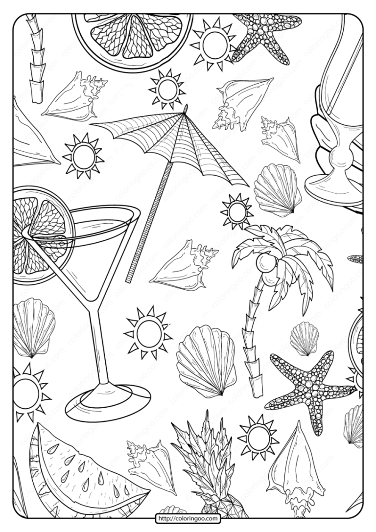Cool Beach Coloring Pages Pdf Ideas