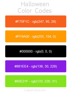 Halloween Color Palette Hex and RGB Color Codes