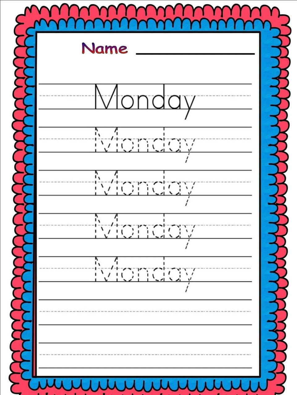 Review Of Days Of The Week Exercises For Kindergarten References
