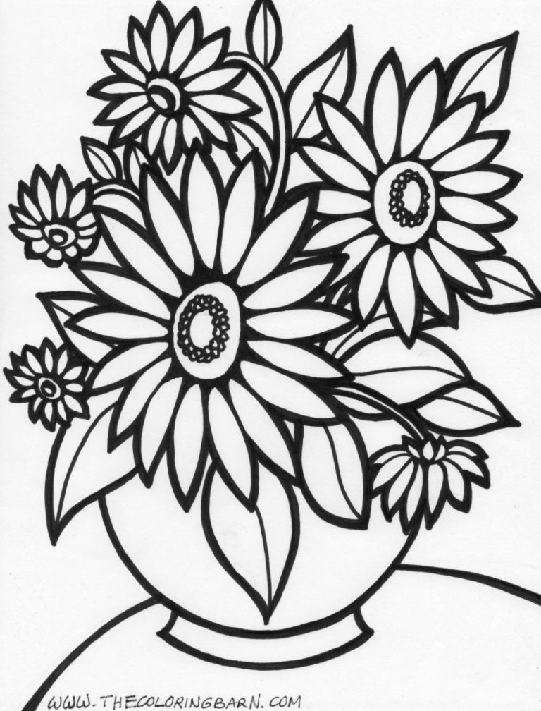 The Best Flowers Coloring Pages Easy 2022