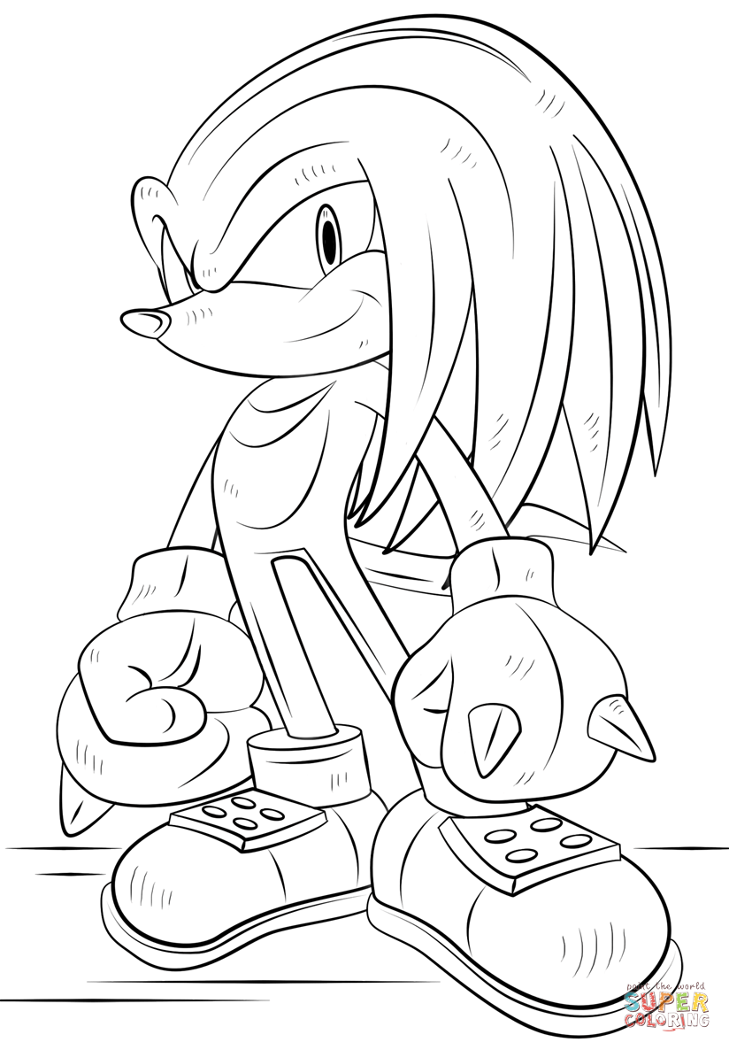 Cool Sonic Coloring Pages Knuckles 2022