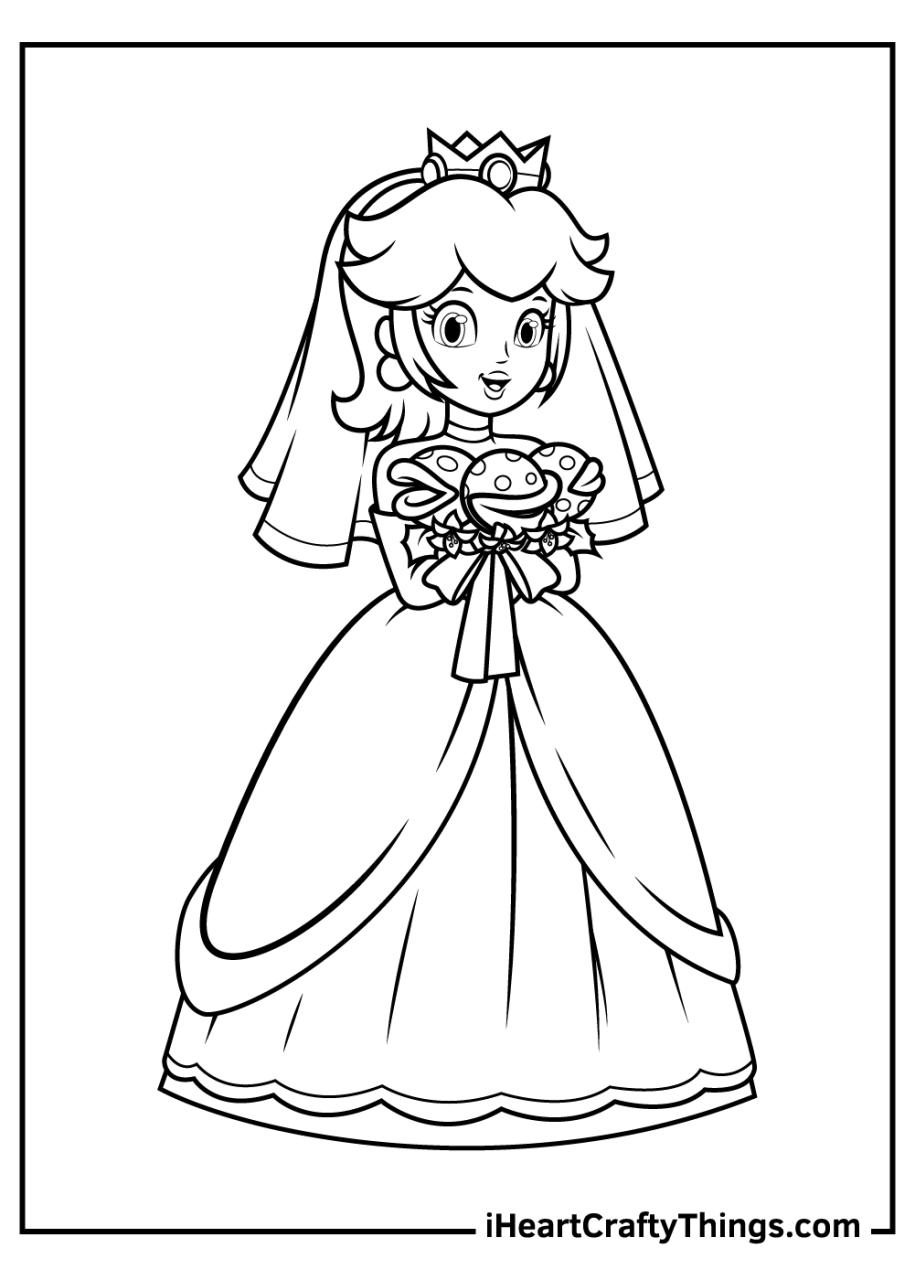 Cool Mario Coloring Pages Princess Peach References