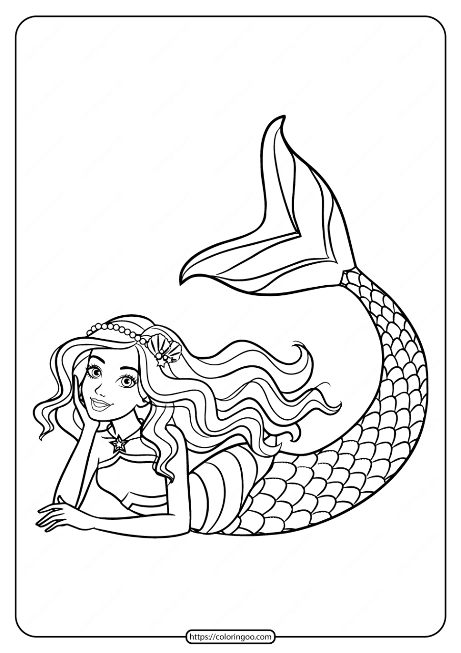 Incredible Mermaid Coloring Pages Barbie Ideas