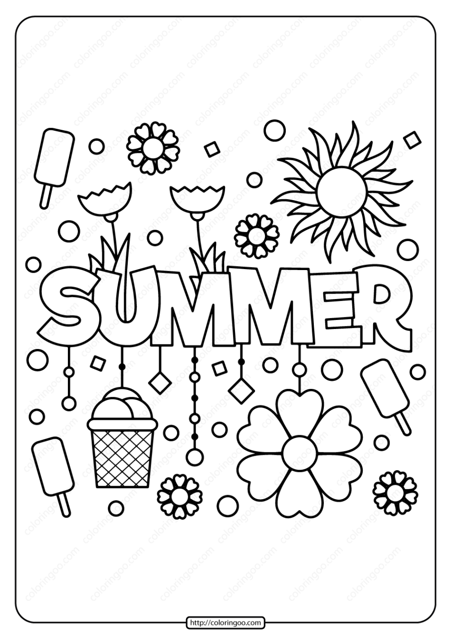 Incredible Summer Coloring Pages For Toddlers Ideas