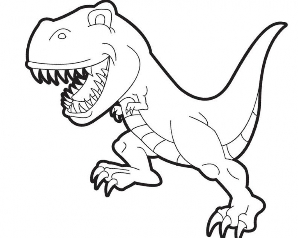 Cool T Rex Coloring Page Printable 2022