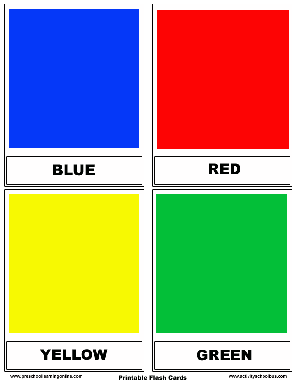 The Best Learning Colors Printable Flashcards 2022