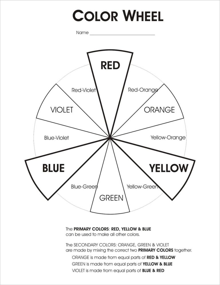 Cool Color Wheel Worksheet Free 2022