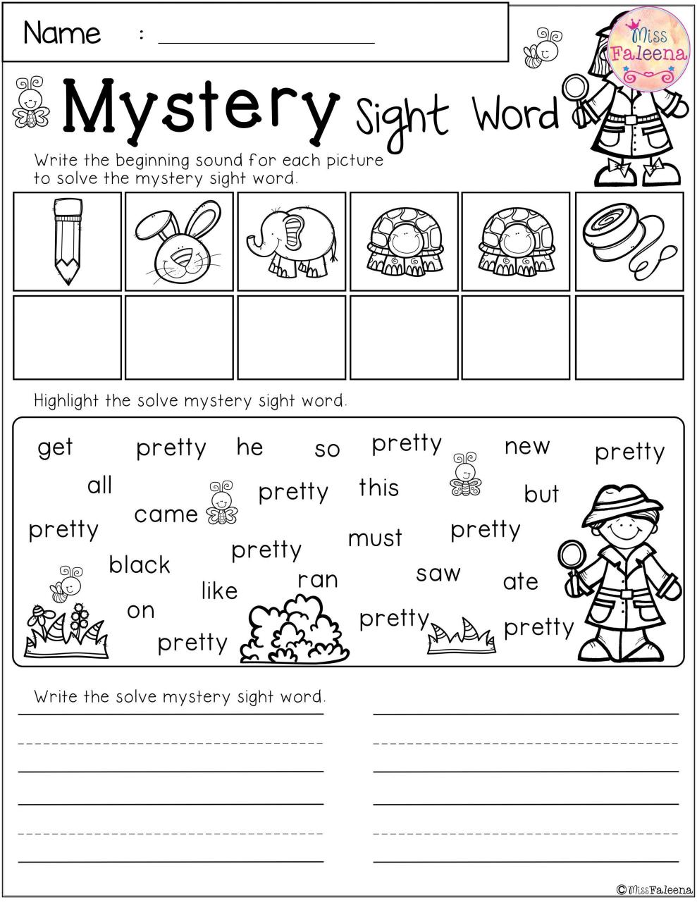 List Of Sight Word Like Worksheets For Kindergarten Ideas