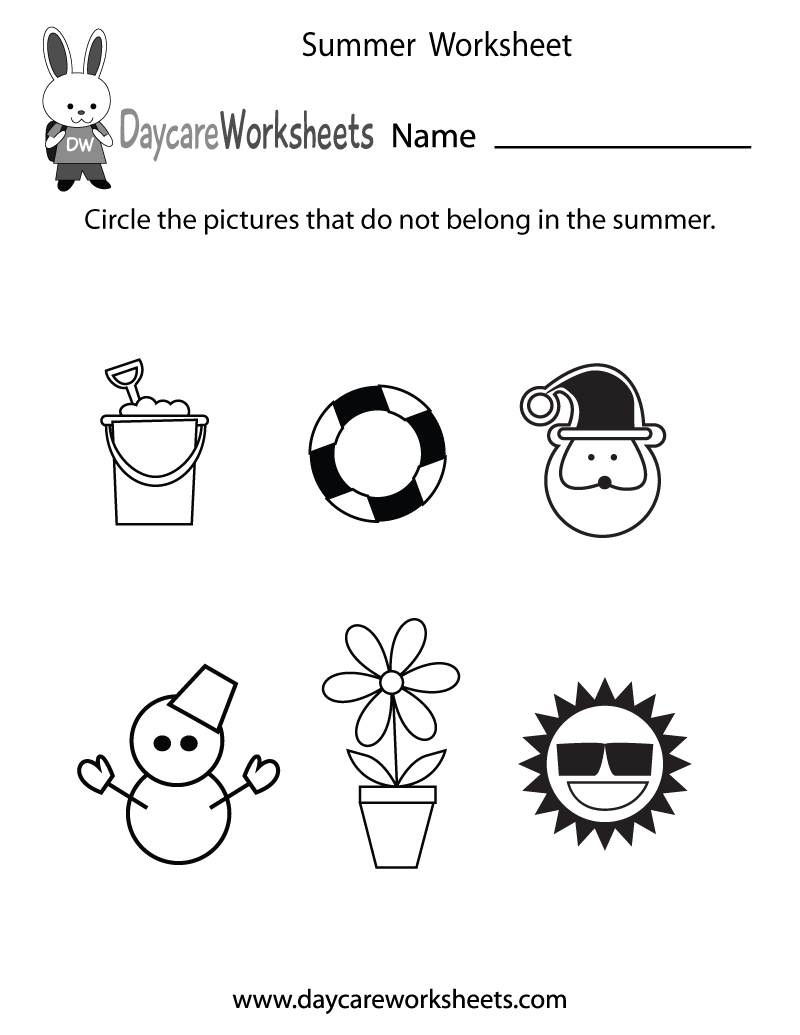 Famous Summer Season Worksheets For Kindergarten References