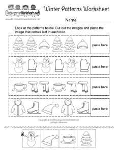 Winter Patterns Worksheet for Kindergarten Free Printable, Digital, & PDF