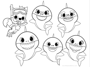 Baby Shark Coloring Page Png