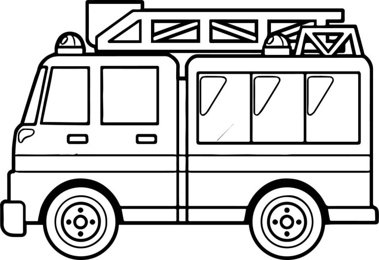 Fire Truck Coloring Page Simple