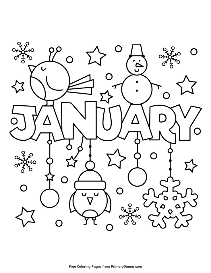 January Coloring Pages For Kids
