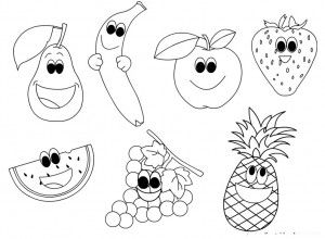 Drawing Sheets For Kids Fruits