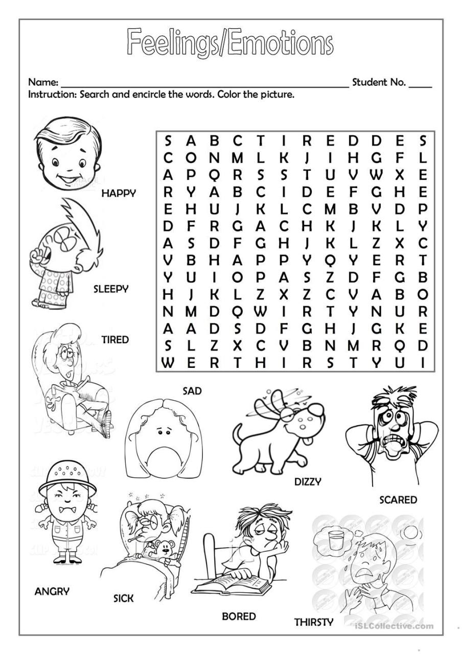 Free Printable Emotions Worksheets For Kids