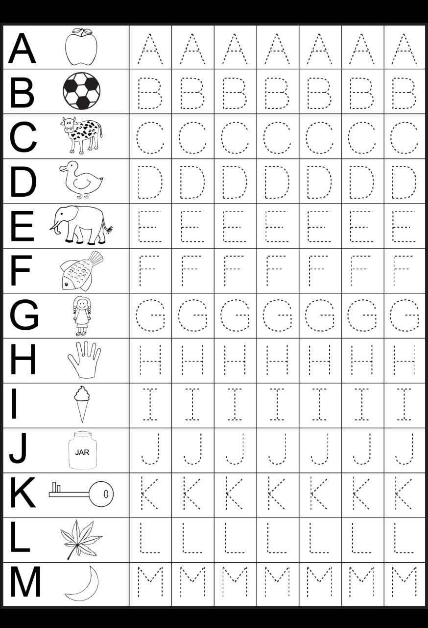 Handwriting Abc Worksheets For Kindergarten Printables