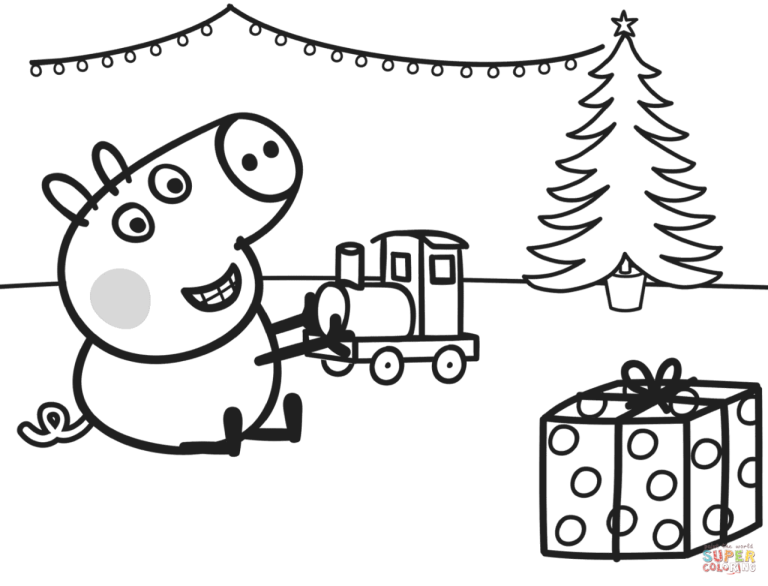 Christmas Peppa Coloring Pages