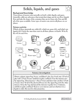 5th Grade Solid Liquid Gas Worksheet Grade 5