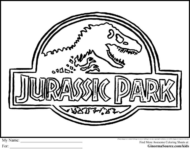 Jurassic Park Coloring Pages Pdf